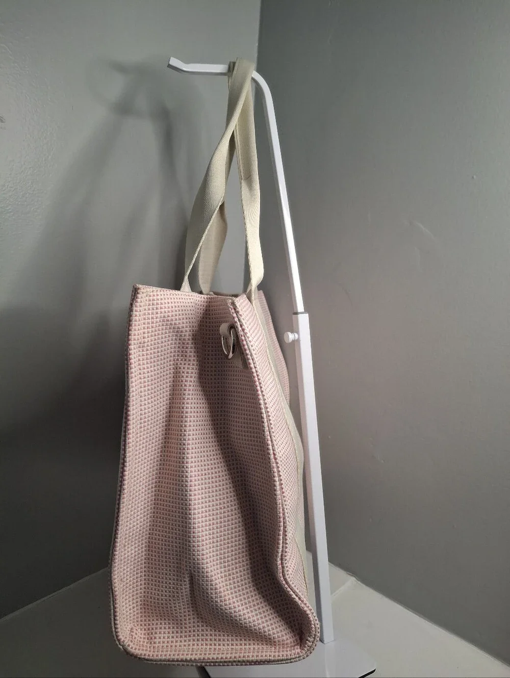 Ampere Creations Margo Pink Cotton Canvas Tote Crossbody Bag NWT + Bag Charm